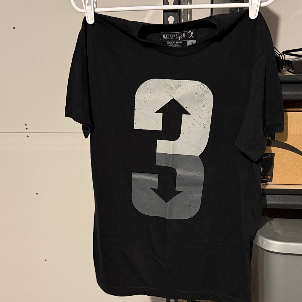 Black Graphic Tee with Arrow Design